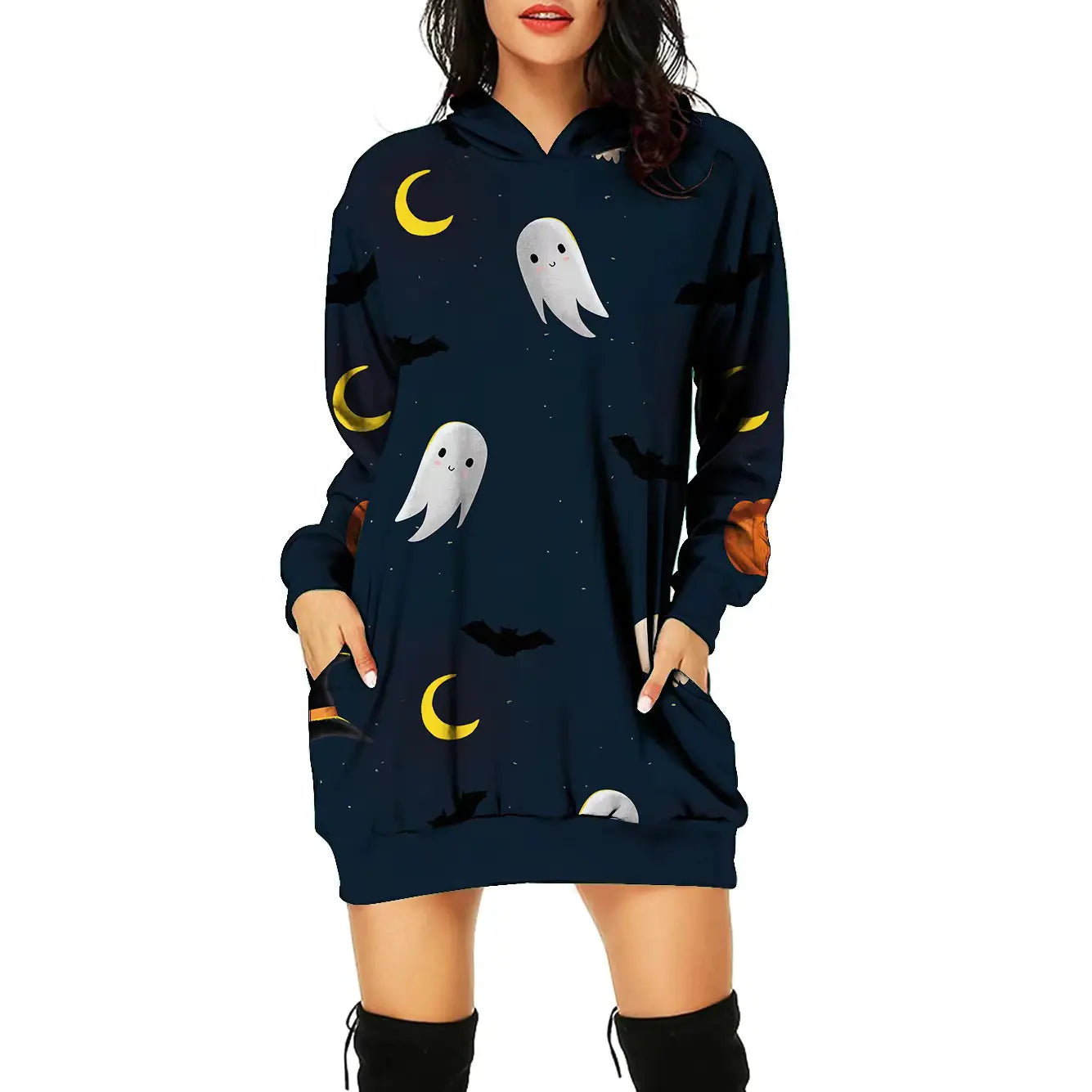 Women's Halloween Themed Print Dress