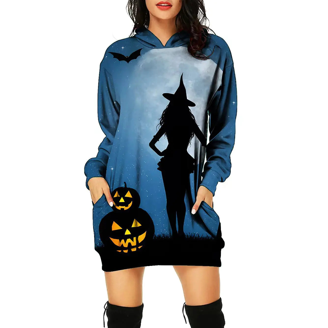 Women's Halloween Themed Print Dress