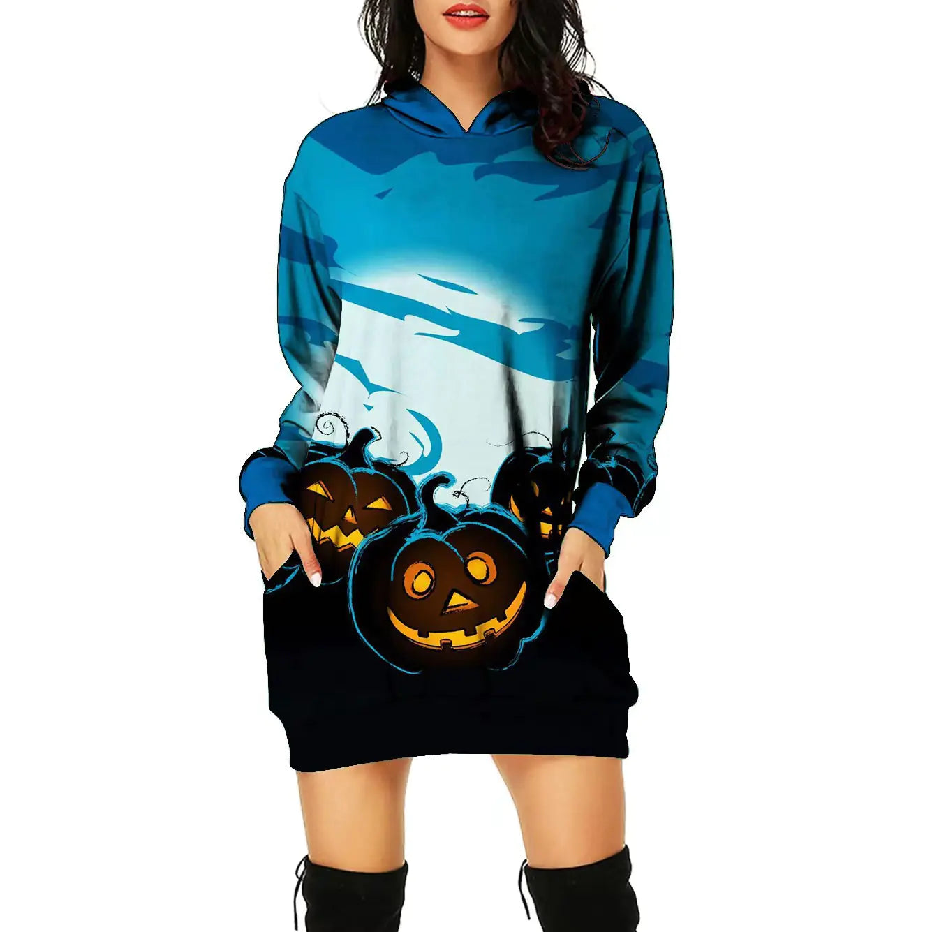 Women's Halloween Themed Print Dress
