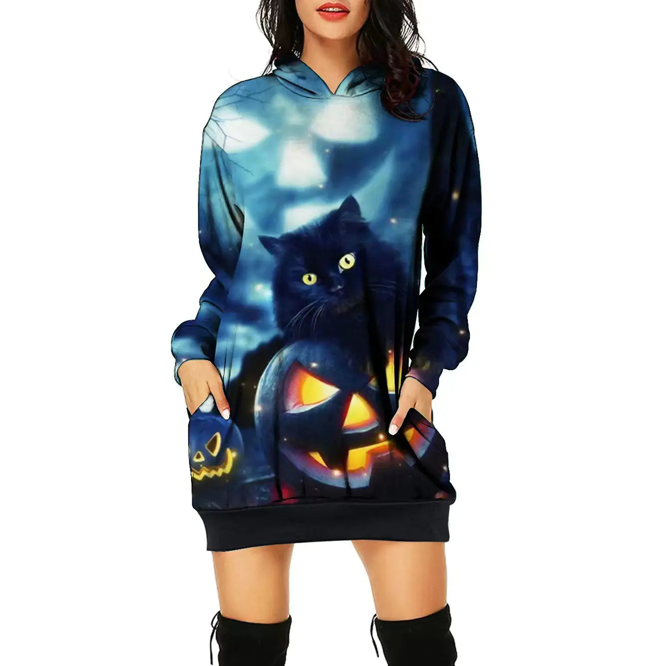 Women's Halloween Themed Print Dress