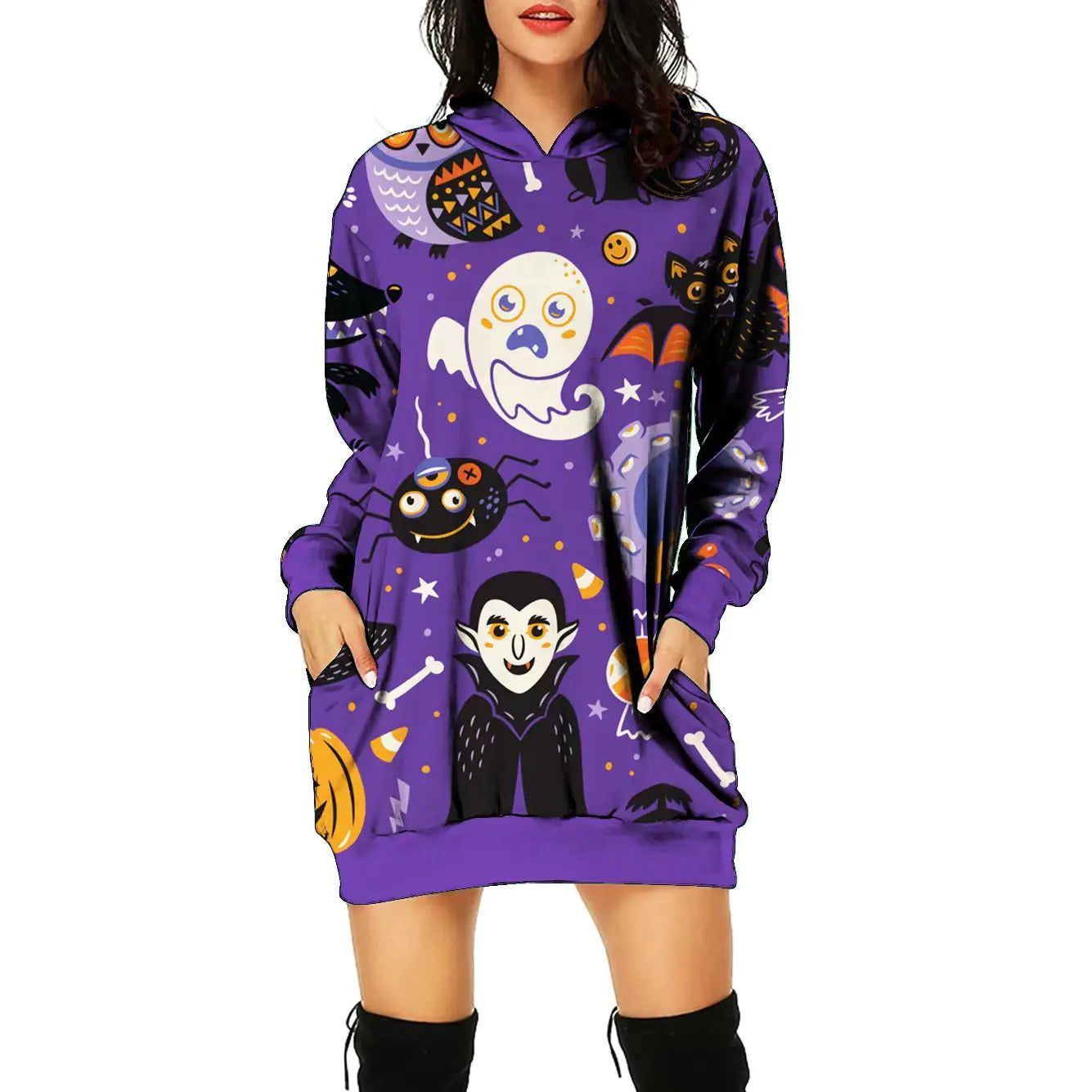 Women's Halloween Themed Print Dress