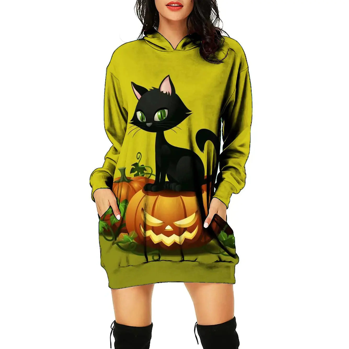 Women's Halloween Themed Print Dress