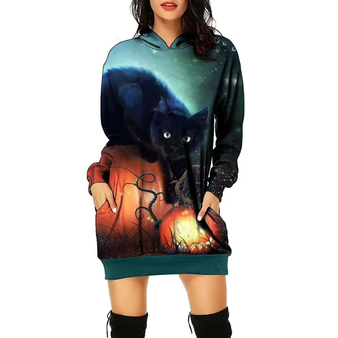 Women's Halloween Themed Print Dress