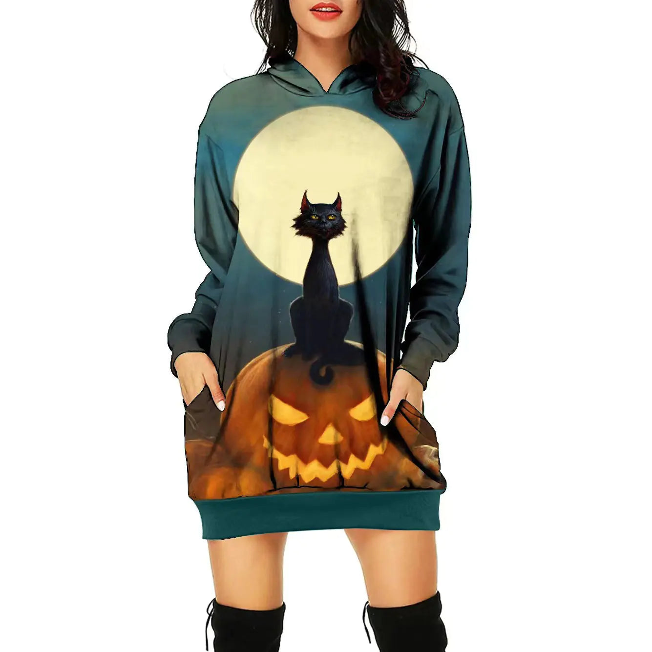 Women's Halloween Themed Print Dress