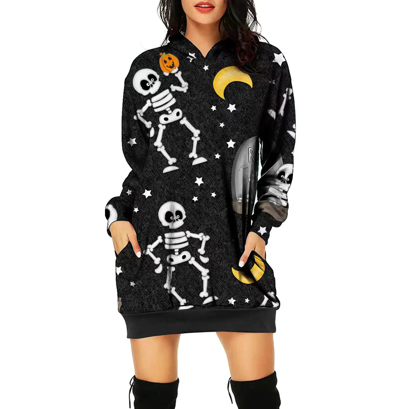 Women's Halloween Themed Print Dress