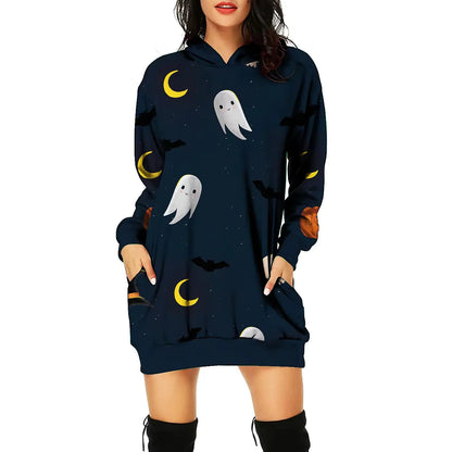 Women's Halloween Themed Print Dress