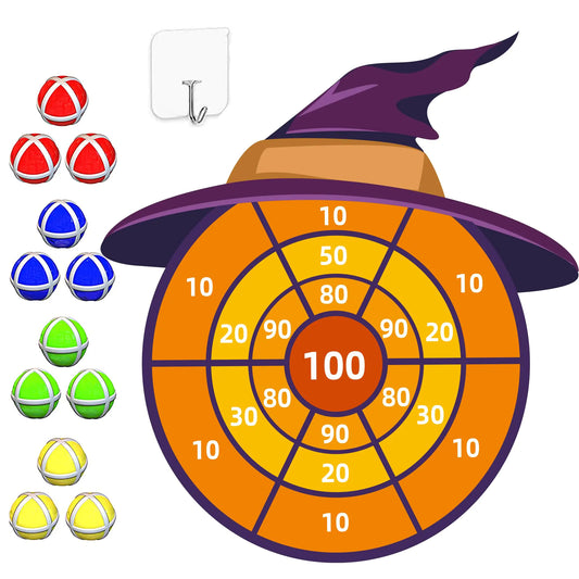 30” Halloween Decorations Witch Hat Party Favor Large Halloween Toys Kids Dart Board Game Halloween Party Supplies Indoor Outdoor Decor Stocking Stuffers Christmas Birthday Gifts for Boys Girls