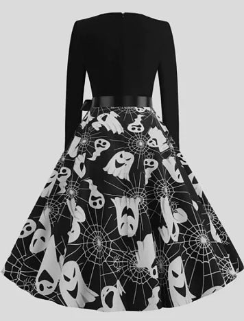 Halloween Skull Print Women's Slip Dress