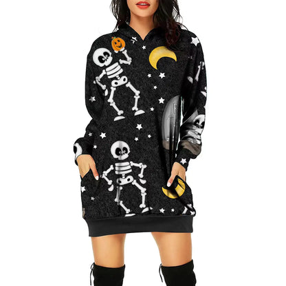 Women's Halloween Themed Print Dress